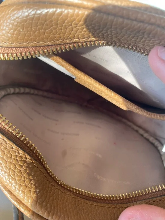 Michael Kors Cognac Pebbled Leather Round Crossbody with Tassel - Picture 2 of 4